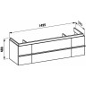 Тумба под раковину LAUFEN PALACE 150x38 два выдвижных ящика 4.0135.4.075.463.1